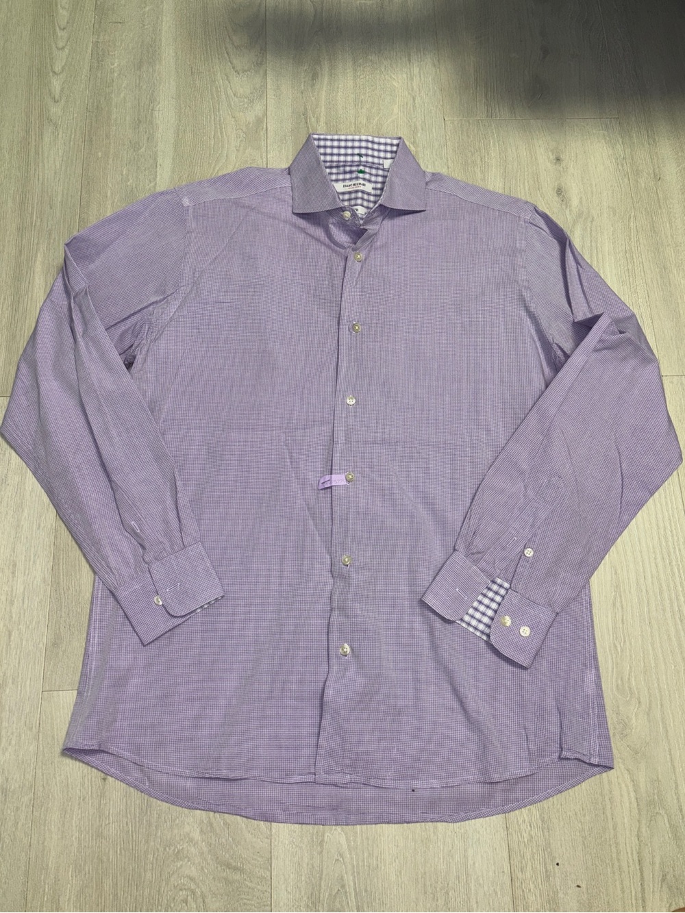 🔥BUNDLESALE Mens L 16 34/35 Isaac Mizrahi Slim Fit Cotton Long Sleeve Shirt